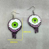 Yungqi Acrylic Heart Skull Dangle Earring Halloween Drop Earrings