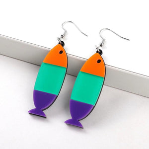 Funny Fish Acrylic Women's Halloween Earrings