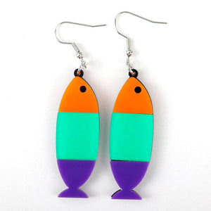 Funny Fish Acrylic Women's Halloween Earrings