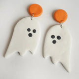 Halloween Polymer Clay Earrings Ghost Bat Pumpkin Moon Jewelry