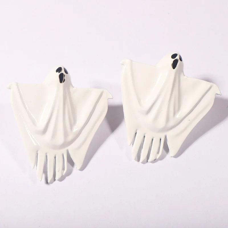 Spooky Ghost Metal Stud Earrings for Halloween Party