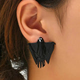 Spooky Ghost Metal Stud Earrings for Halloween Party