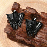 Spooky Ghost Metal Stud Earrings for Halloween Party