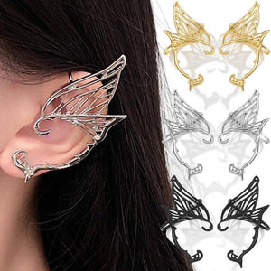 Leaf Fairy Ear Cuff Antique Earrings Women Goth Halloween Earcuff