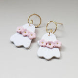 Halloween Flower Ghost Earrings for Women Thanksgiving Clay Pendant Jewelry