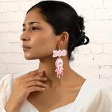 Funny Acrylic BOO Earrings for Women Fluorescent Powder Ghost Halloween Jewelry