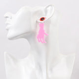 Acrylic Zombie Hand Blood Eye Dangle Earrings Gothic Jewelry