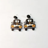 Rainbow Heart Pumpkin Bat Gnome Ghost Halloween Earrings