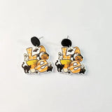 Rainbow Heart Pumpkin Bat Gnome Ghost Halloween Earrings