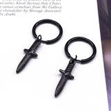 Harajuku Goth Hoop Earring Stainless Steel Dagger Drop Earrings