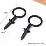 Harajuku Goth Hoop Earring Stainless Steel Dagger Drop Earrings
