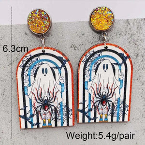 Halloween Wooden Cat Earrings for Women Holiday Jewelry