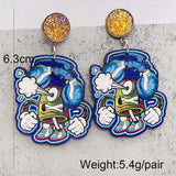 Halloween Wooden Cat Earrings for Women Holiday Jewelry
