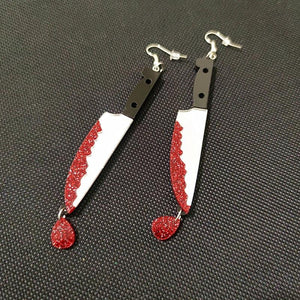 Blood Drop Dagger Earrings Halloween Gothic Jewelry