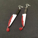 Blood Drop Dagger Earrings Halloween Gothic Jewelry