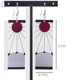 Demon Slayer Tanjiro Hanafuda Earrings Cosplay Jewelry Halloween Accessory