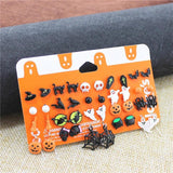 Nightmare Before Christmas Halloween Earrings Punk Skeleton Pumpkin Car