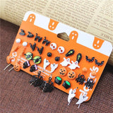 Nightmare Before Christmas Halloween Earrings Punk Skeleton Pumpkin Car