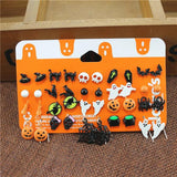 Nightmare Before Christmas Halloween Earrings Punk Skeleton Pumpkin Car