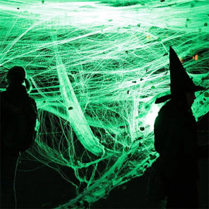 Halloween Spider Web Artificial Luminous Spider Web Plastic Spider Decorations