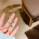 Green Heart Earrings Sterling Silver Pin Women Jewelry