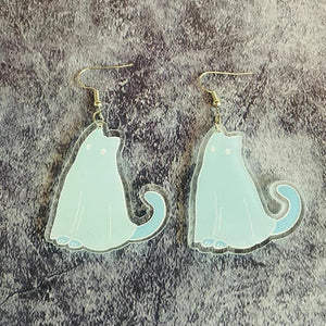 Acrylic Cat Drop Earrings Halloween Jewelry