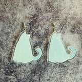 Acrylic Cat Drop Earrings Halloween Jewelry