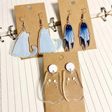 Acrylic Cat Drop Earrings Halloween Jewelry