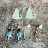 Acrylic Cat Drop Earrings Halloween Jewelry