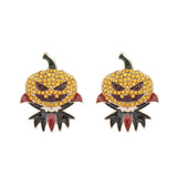 Pumpkin Halloween Earrings Vintage Crystal Wizard Earrings Jewelry Gift