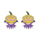 Pumpkin Halloween Earrings Vintage Crystal Wizard Earrings Jewelry Gift