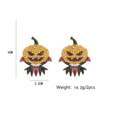 Pumpkin Halloween Earrings Vintage Crystal Wizard Earrings Jewelry Gift