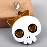 Halloween Mirror Bowknot Ghost Acrylic Earrings 