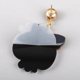 Halloween Mirror Bowknot Ghost Acrylic Earrings 