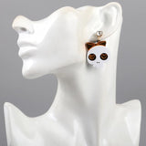 Halloween Mirror Bowknot Ghost Acrylic Earrings 