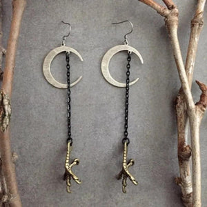 Gothic Moon Dangle Earrings Witch Punk Jewelry Gift Women Halloween