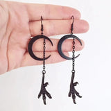 Gothic Moon Dangle Earrings Witch Punk Jewelry Gift Women Halloween