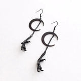 Gothic Moon Dangle Earrings Witch Punk Jewelry Gift Women Halloween