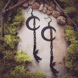 Gothic Moon Dangle Earrings Witch Punk Jewelry Gift Women Halloween