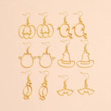 Halloween Earrings Pumpkin Ghost Bat Dangle Hollowed Stud For Women Costume