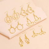 Halloween Earrings Pumpkin Ghost Bat Dangle Hollowed Stud For Women Costume