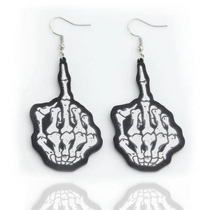 Funny Hand Skull Dangle Earrings for Women Girls