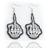 Funny Hand Skull Dangle Earrings for Women Girls