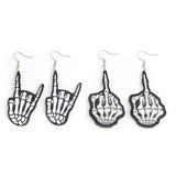 Funny Hand Skull Dangle Earrings for Women Girls