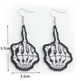 Funny Hand Skull Dangle Earrings for Women Girls