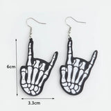 Funny Hand Skull Dangle Earrings for Women Girls