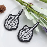 Funny Hand Skull Dangle Earrings for Women Girls