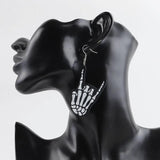 Funny Hand Skull Dangle Earrings for Women Girls