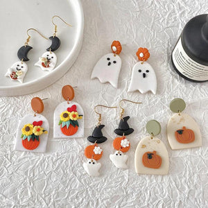 Halloween Polymer Clay Earrings Treat Party Carnival Cartoon