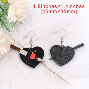 Bloody Heart Halloween Acrylic Earrings for Women